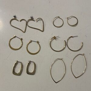 Goldtone Hoop Earrings Set